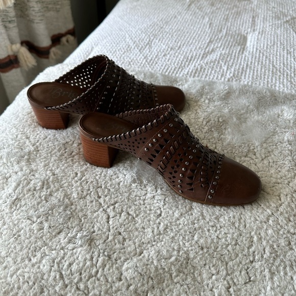 Brighton Manet leather studded slip on heeled mules - Picture 4 of 10
